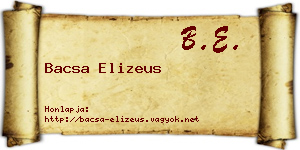 Bacsa Elizeus névjegykártya